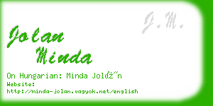 jolan minda business card